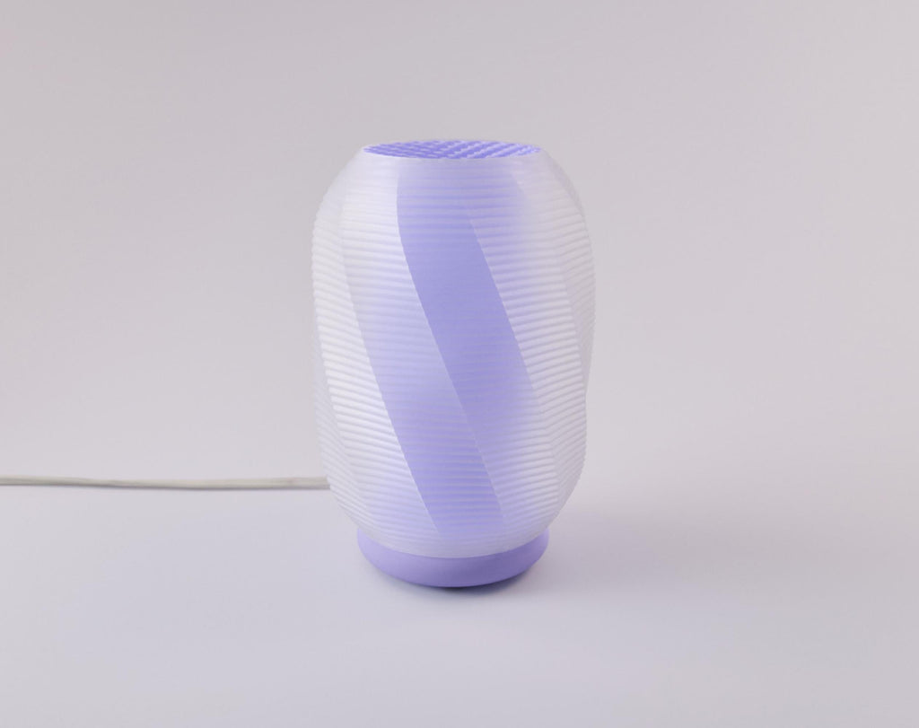 Lavender Nixie Lamp unlit on a white studio background