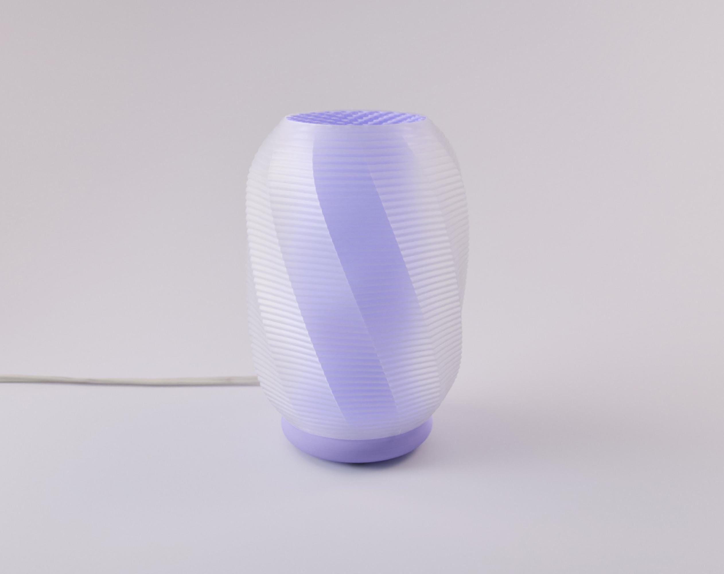 Lavender Nixie Lamp unlit on a white studio background